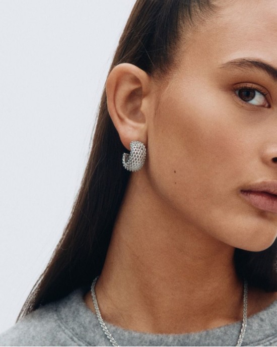 Edblad Viva Hoops L Silver Σκουλαρίκια