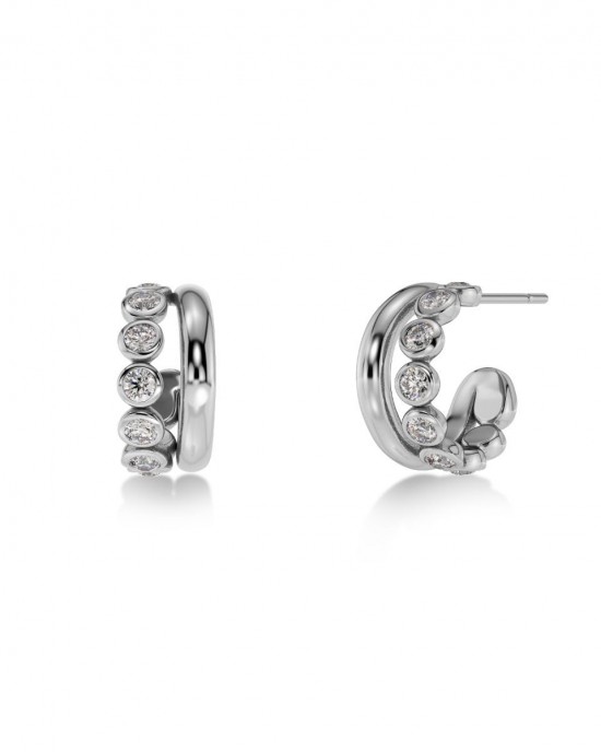 Edblad Grace Hoops S Silver Σκουλαρίκια