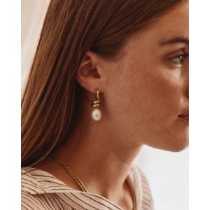 Edblad Swivel Pearl L Gold Σκουλαρίκια
