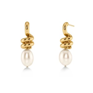 Edblad Swivel Pearl L Gold Σκουλαρίκια