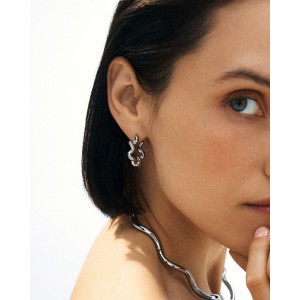 Edblad Spiral Hoops L Silver Σκουλαρίκια