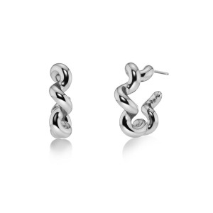 Edblad Spiral Hoops L Silver Σκουλαρίκια