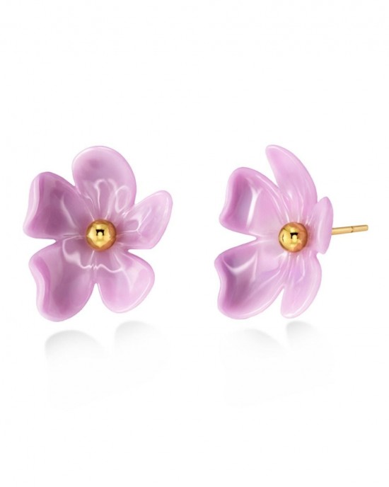 Edblad Wildflower Gold/Pink Studs Σκουλαρίκια