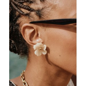 Edblad Wildflower Off-White/Gold Studs Σκουλαρίκια