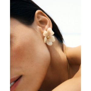 Edblad Wildflower Off-White/Gold Studs Σκουλαρίκια
