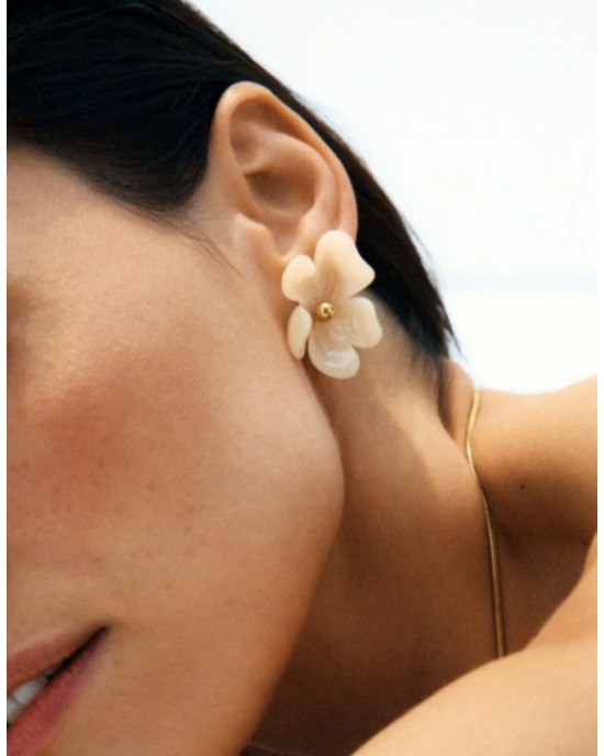 Edblad Wildflower Off-White/Gold Studs Σκουλαρίκια