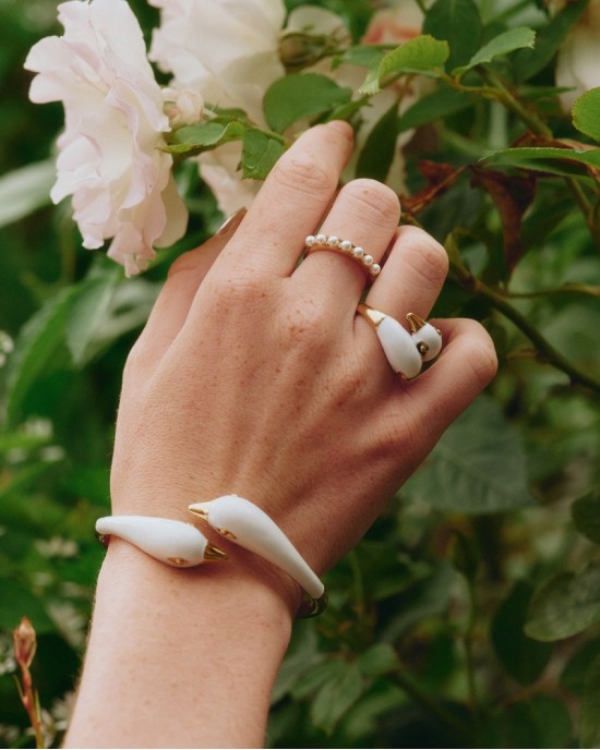 Edblad Lovebirds Bangle White Gold Βραχιόλι