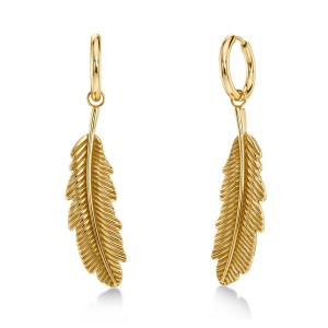 Edblad Feather Hoops L Gold Σκουλαρίκια