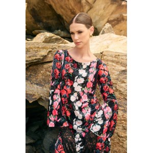 Eirianna Velvet Roses Secreteria Mini Φόρεμα