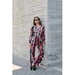 Eirianna Velvet Roses Set Πουκάμισο & Παντελόνι