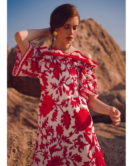 Eirianna Audrey In Red Long Φόρεμα