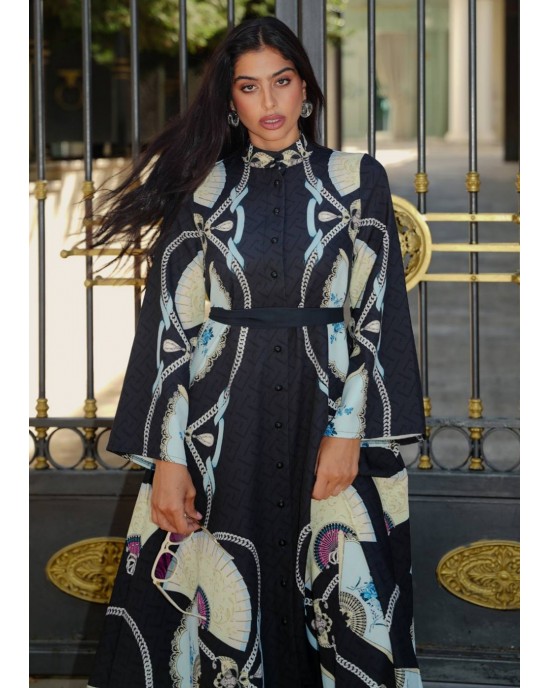 Eirianna Blue Fan Φόρεμα