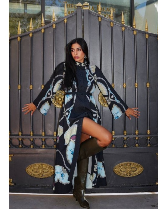 Eirianna Blue Fan Φόρεμα