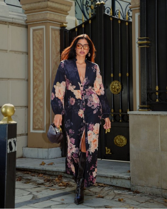 Eirianna Brown Forest Midi Φόρεμα