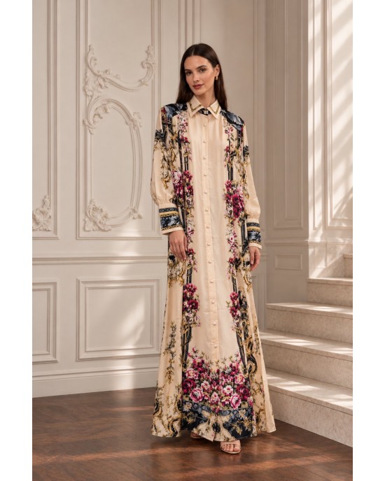 Eirianna Demi Beige Maxi Φόρεμα