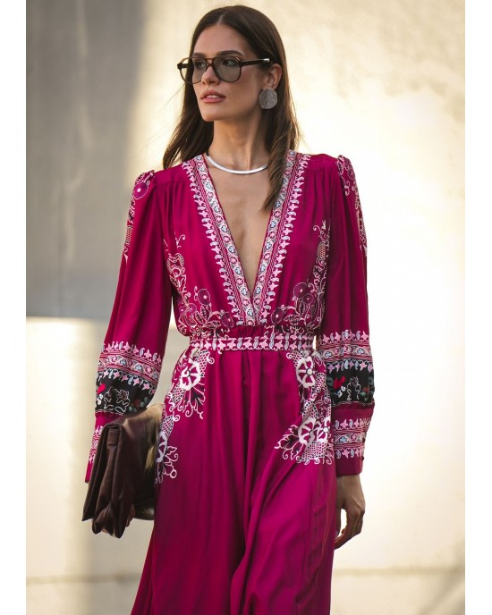 Eirianna Vintage Wine Φόρεμα