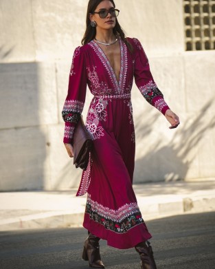 Eirianna Vintage Wine Φόρεμα