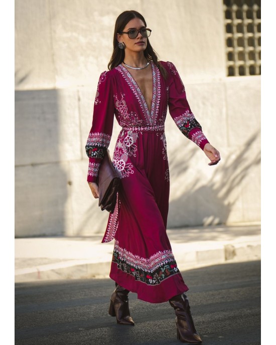 Eirianna Vintage Wine Φόρεμα