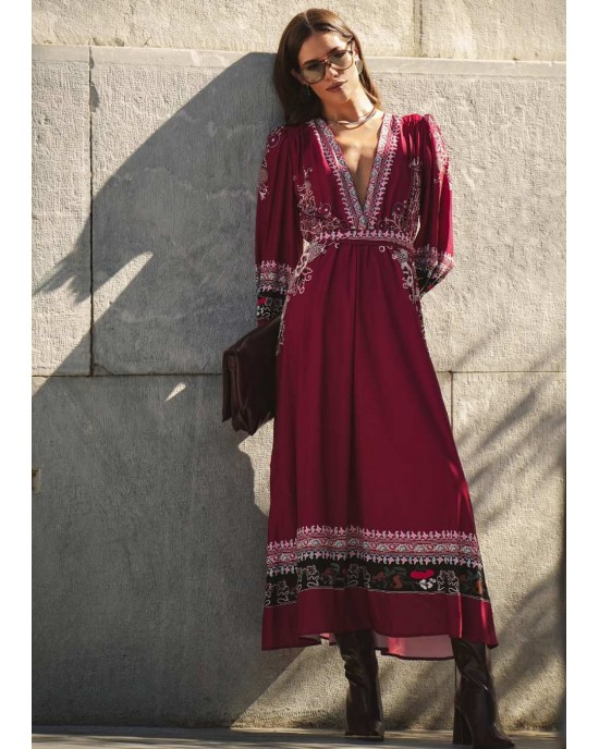 Eirianna Vintage Wine Φόρεμα
