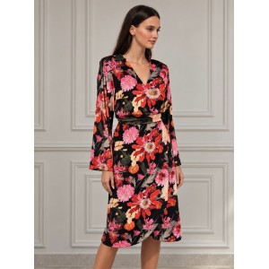 Eirianna Winter Blossom Velour Midi Φόρεμα