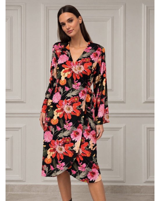 Eirianna Winter Blossom Velour Midi Φόρεμα