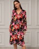 Eirianna Winter Blossom Velour Midi Φόρεμα