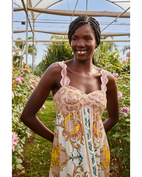 Farm Rio Off-White Maritime Magic Maxi Φόρεμα