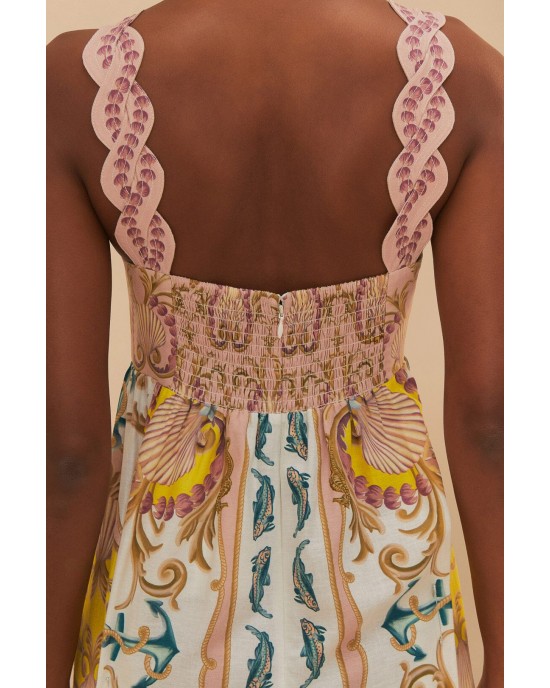 Farm Rio Off-White Maritime Magic Maxi Φόρεμα
