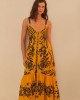 Farm Rio Golden Oasis Yellow Maxi Φόρεμα