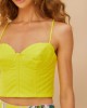 Farm Rio Yellow Sleeveless Shell Crop Τοπ