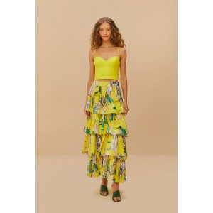 Farm Rio Yellow Sleeveless Shell Crop Τοπ