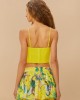 Farm Rio Yellow Sleeveless Shell Crop Τοπ