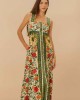 Farm Rio Sand Garden Tapestry Back Bow Maxi Φόρεμα