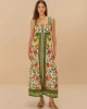 Farm Rio Sand Garden Tapestry Back Bow Maxi Φόρεμα