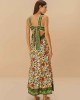 Farm Rio Sand Garden Tapestry Back Bow Maxi Φόρεμα