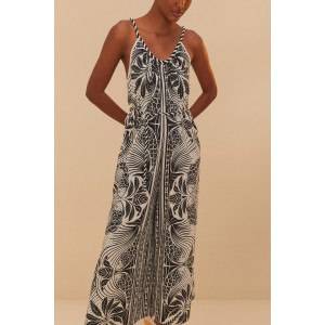 Farm Rio Monochrome Elegance Scarf Off-White Ολόσωμη Φόρμα