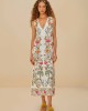 Farm Rio Delicate Forest Off-White Maxi Φόρεμα
