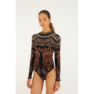 Farm Rio Nicole Long Sleeve Jersey Bodysuit Μπλούζα