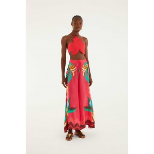 Farm Rio Nature Beaded Tasssels Wide-Leg Παντελόνι