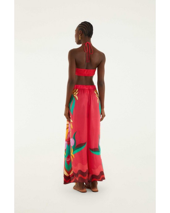 Farm Rio Nature Beaded Tasssels Wide-Leg Παντελόνι