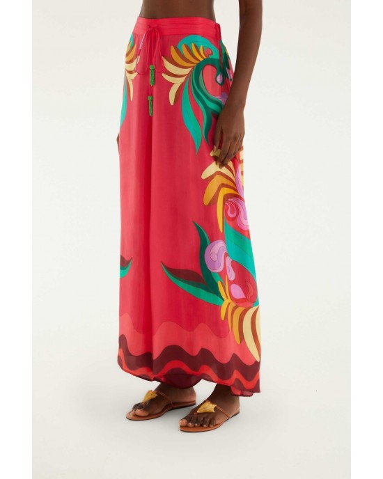 Farm Rio Nature Beaded Tasssels Wide-Leg Παντελόνι