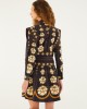 Farm Rio Embroidered Flowers Long Sleeve Mini Black Φόρεμα