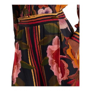 Farm Rio Chenille Flowers Viscose Black Πουκάμισο & Παντελόνι