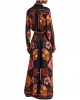 Farm Rio Chenille Flowers Viscose Black Πουκάμισο & Παντελόνι