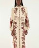 Farm Rio Renata Floral Long Sleeve Midi Sand Φόρεμα
