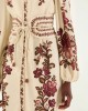 Farm Rio Renata Floral Long Sleeve Midi Sand Φόρεμα