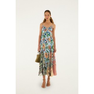 Farm Rio Delhi Floral Light Blue Sleeveless Maxi Φόρεμα