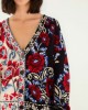 Farm Rio Mixed Valentina V-Neck Knit Black Ζακέτα