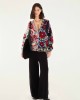 Farm Rio Mixed Valentina V-Neck Knit Black Ζακέτα