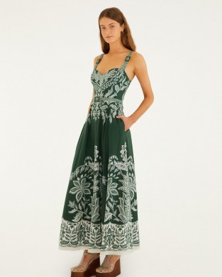 Farm Rio Miranda Dark Green Buckles Maxi Φόρεμα